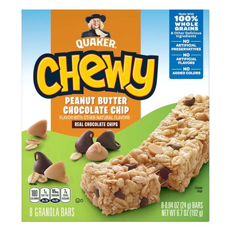 Quaker Chewy Peanut Butter Chocolate Chip Granola Bars - Shop Granola & Snack Bars at H-E-B