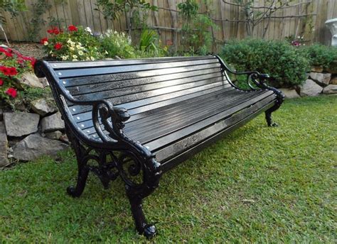 Black Cast Iron Park/Garden Bench - English 19th century Victorian ...