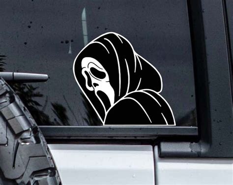 Scream Ghostface Car Peeker Sticker, Scream Movie Window Sticker Cute Kawaii Cartoon - Etsy