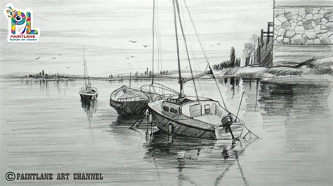 Learn Easy Pencil Drawing With Sailboats for Beginners | Step by Step - YouTube