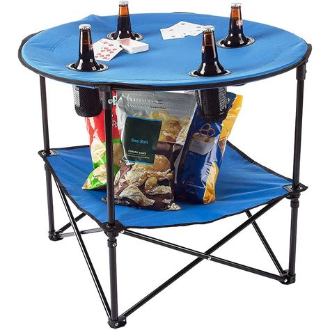 Round Folding Table - 24" Portable Picnic Beach Table W/ Bag - Walmart.com - Walmart.com