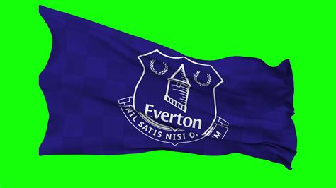 Everton Football Club Flag Waving Seamless Loop in Wind, Chroma Key ...