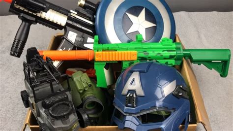 Army Toy Guns Box of Toys Military Vehicles Captain America - YouTube