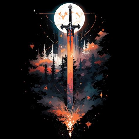 Premium Photo | Sword design graphic for tshirt