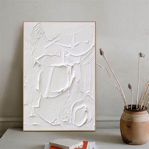 White Minimalist Art White Painting Large White Abstract - Etsy