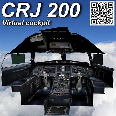 3D model Bombardier CRJ 200 Virtual cockpit VR / AR / low-poly rigged ...