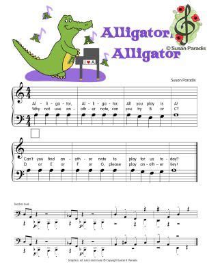 Free Alligator,Alligator sheet music kids | Piano teaching, Piano ...