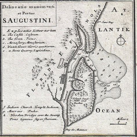 Vintage Map of St. Augustine Florida - 1737 Drawing by ...