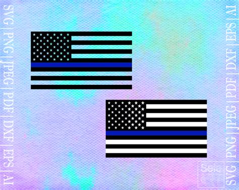 FREE Thin blue Line Flag SVG - Free Svg with SeleART