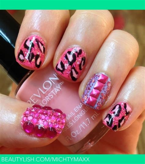 Glitzy Pink Leopard Nails | Michty M.'s (MichtyMaxx) Photo | Beautylish