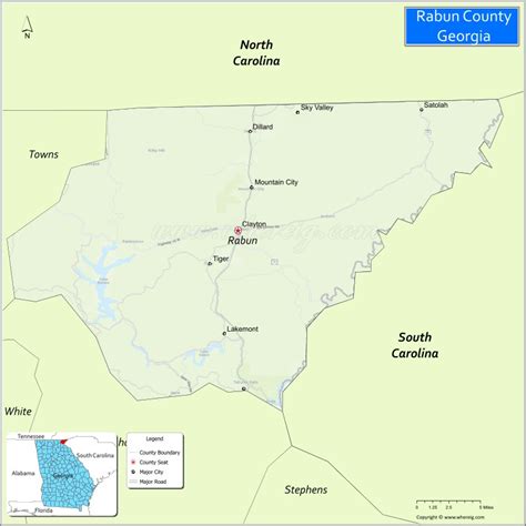 Map of Rabun County, Georgia - Where is Located, Cities, Population ...