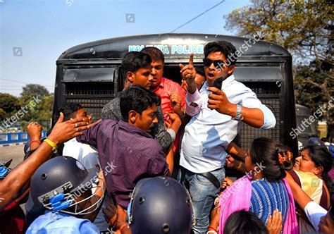 Protesters Bjym Shouting Slogans Inside Police Editorial Stock Photo - Stock Image | Shutterstock