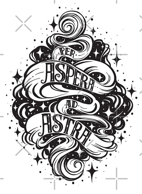 "Per Aspera Ad Astra Latin phrase" Stickers by picbykate | Redbubble