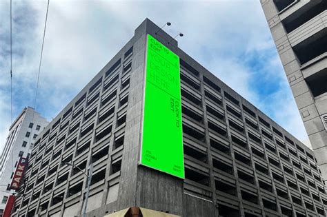 Huge Vertical Billboard Mockup - Design Template Place