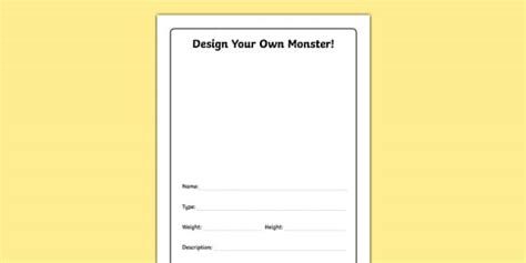 Design Your Own Monster Worksheet / Worksheet, worksheet