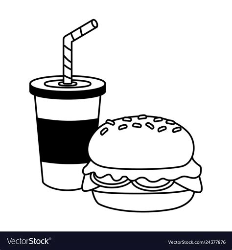 Burger and soda Royalty Free Vector Image - VectorStock