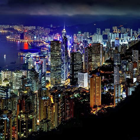 Hong Kong - Skyline Night View Series 3 of 3 Photograph by Safran Fine ...