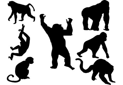 Free Monkey Silhouette Vector - Download Free Vector Art, Stock ...