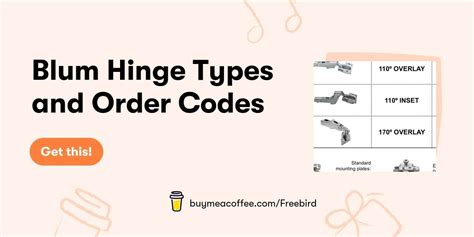 Blum Hinge Types and Order Codes