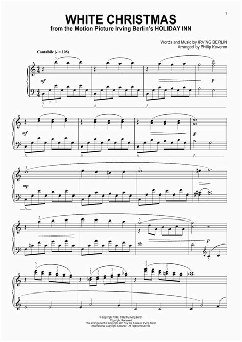 White Christmas Piano Sheet Music | OnlinePianist