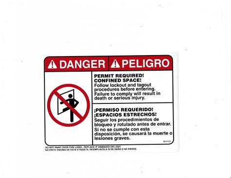 063123 Danger Confined Space Decal | Waste Handling Machines | Recycling Equipment | L.J.B ...