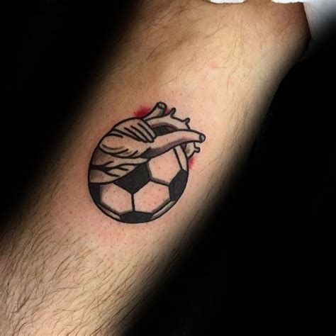 Soccerball Heart Small Mens Forearm Tattoo Ideas Trendy Tattoos, Mini ...