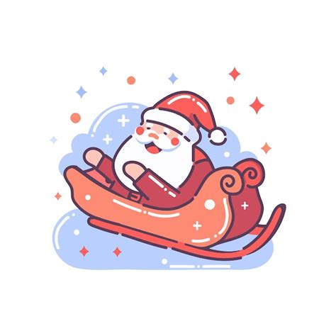 Premium Vector | Christmas Santa sleigh in flat style isolated on ...