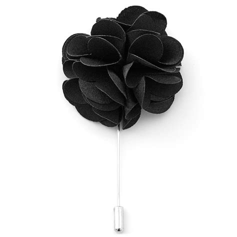 Black Luxurious Flower Lapel Pin | In stock! | Warren Asher