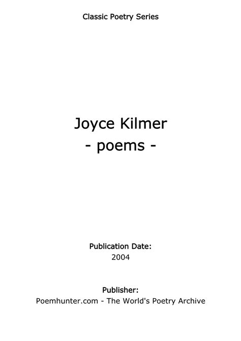 Joyce Kilmer - Poems - DocsLib