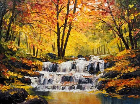 Waterfall In Middle Of Dense Forest at Rs 7600 | MODERN SCENERY ART in ...