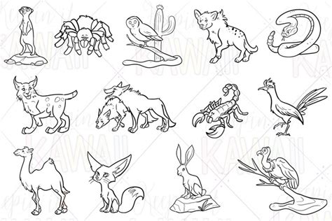 Desert Animals Digital Stamps