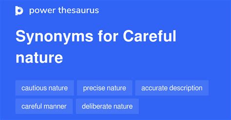 Careful Nature synonyms - 15 Words and Phrases for Careful Nature