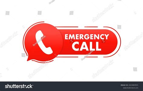 Phone Call Button Emergency Notification Emergency Stock Vector (Royalty Free) 2223997971 ...