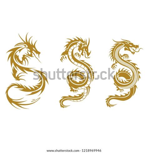 Gold Dragon Tribal Vector Stock Vector (Royalty Free) 1218969946 ...