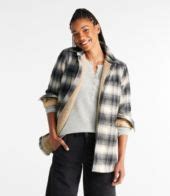 Women's Heritage Chamois Shirt, Sherpa-Lined Shacket Pattern | Shirts & Tops at L.L.Bean