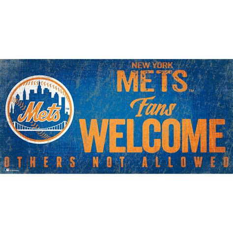 New York Mets 8'' x 10.5'' Fans Welcome Sign - Walmart.com - Walmart.com