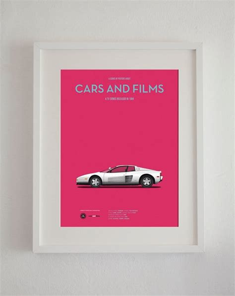 Miami Vice car movie poster art print A3 Cars And Films home | Etsy