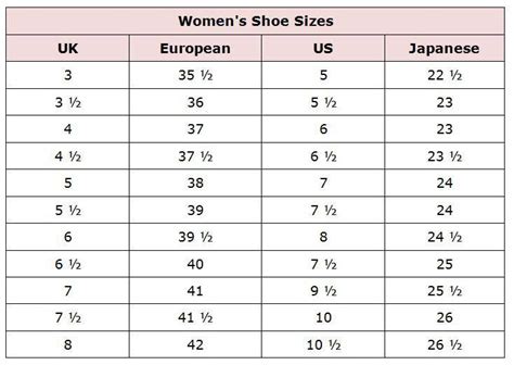 8 best clothing and shoe conversion charts images on Pinterest | Charts ...