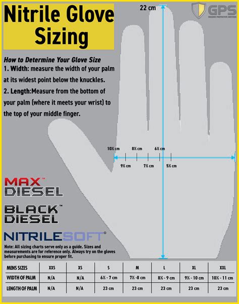 Glove Size Charts | GPS Gloves