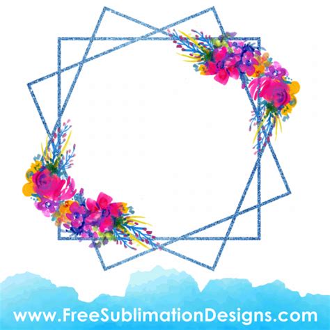 Free Sublimation Print | Watercolor Flower Floral Frame Sublimation File