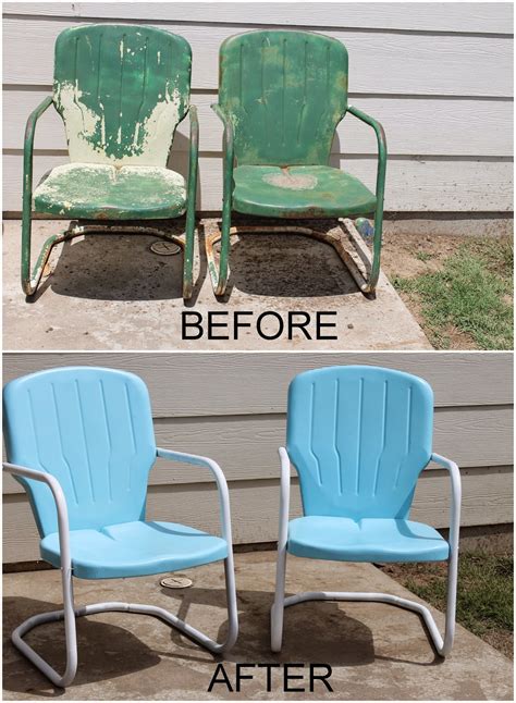 Repaint Old Metal Patio Chairs, DIY paint outdoor metal motel chairs ...