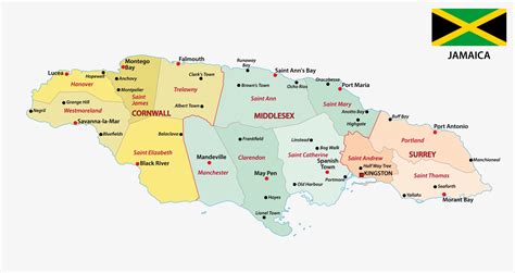 Jamaica Map Parishes And Capitals States Of America Map | Adams Printable Map