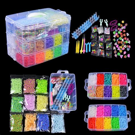 15000 Colourful Rubber DIY Loom Bands Bracelet Children Making Kit Set ...