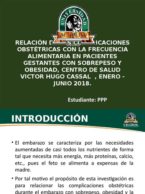 Complicaciones Obstetricas | PDF | El embarazo | Obesidad