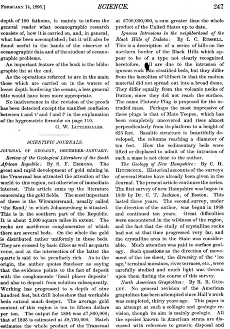 Journal of Geology, December-January | Science