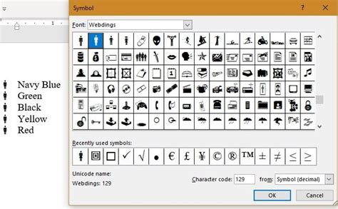 Where is the black bullet in microsoft word symbols - musliclassic