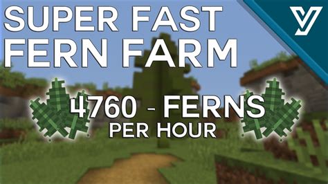 Super FAST Fern Farm for Minecraft [4,760 FERNS/HOUR] (1.11/1.12) - YouTube