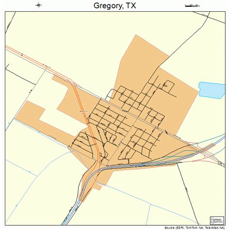 Gregory Texas Street Map 4831064