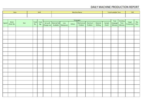 Daily Production Report Format In Excel ~ Excel Templates