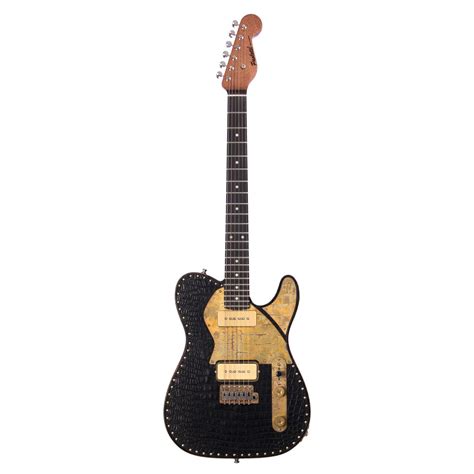 Paoletti Guitars Leather Series Nancy 2P90 - Black Crocodile Leather ...